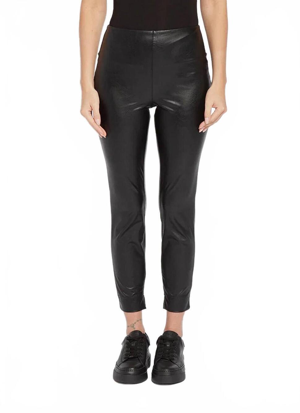 NEW SERENDIPITY women's katherine leather skinny pants in black